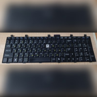 Клавиатура для ноутбука MSI CR600, LG E500, F1, MSI MegaBook A7005, CR500, CR600, CR610, CR720, CX500, CX500DX, CX600, CX605, CX700, ER710, EX600, EX600YA, EX610, EX620, EX623, EX623GS, EX629, EX630, EX700, EX710, EX720, GE600 (черная матовая) рус/англ.